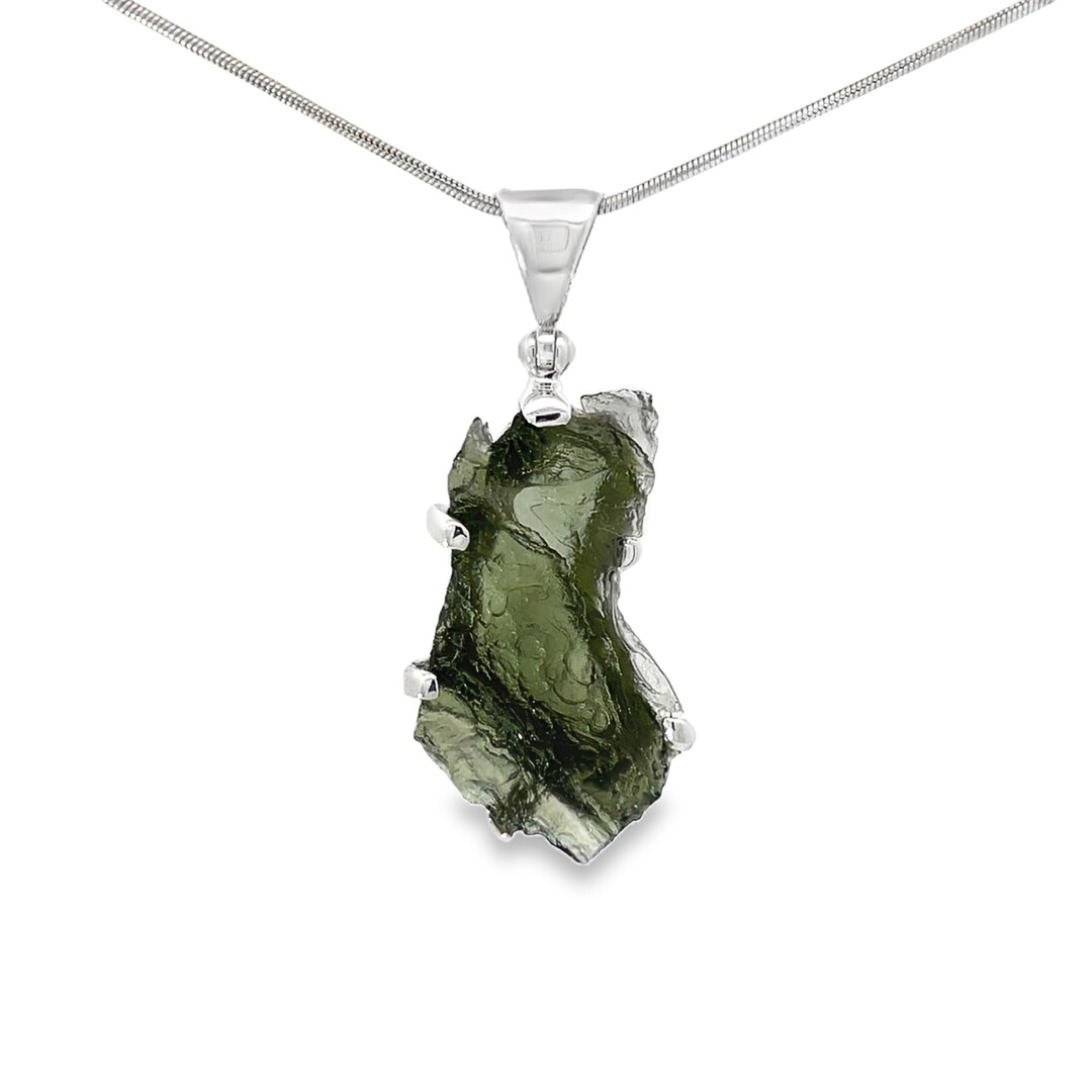 Moldavite Crystal Pendant Necklace by Stones Desire MakerPlace